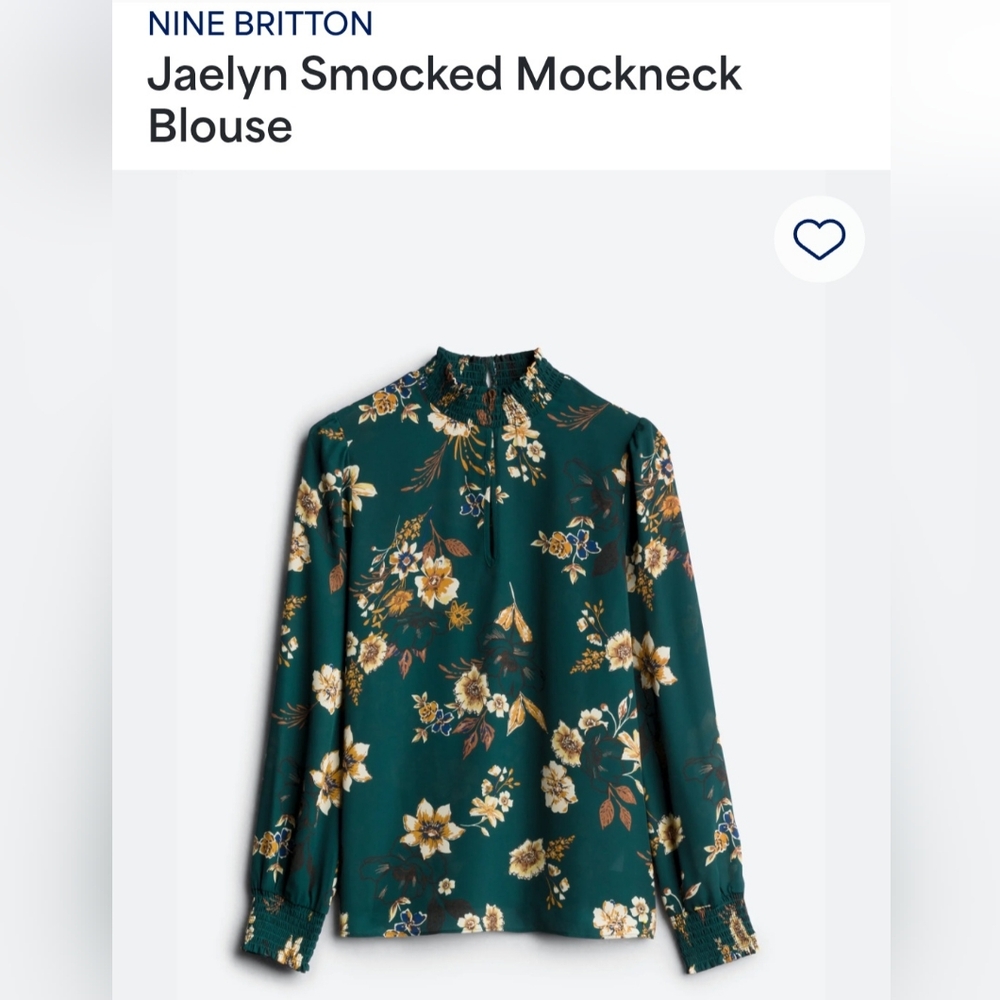 Nine Britton Floral Green Blouse